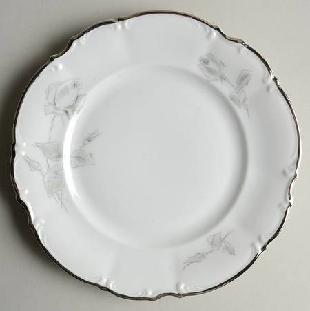 Gray Rose Salad Plate