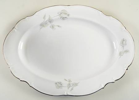 Gray Rose 16" Oval Serving Platter