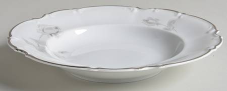 Gray Rose Rim Soup Bowl