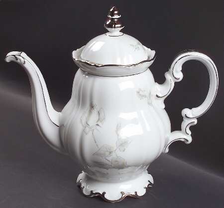 Gray Rose Coffee Pot & Lid