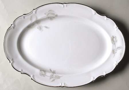 Gray Rose 15" Oval Serving Platter