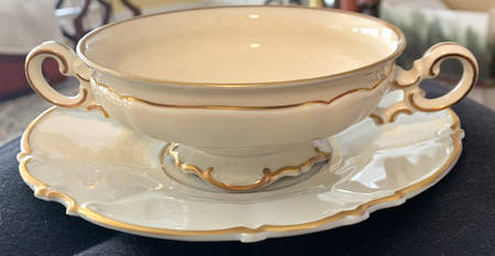 Hamilton Footed Cream Soup Bowl & Saucer Set