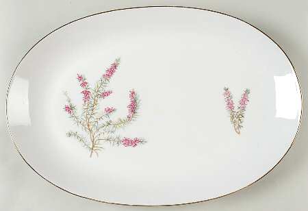 Heather White 15" Oval Serving Platter