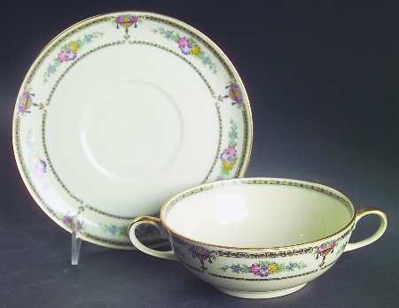 HUT208 Flat Cream Soup Bowl & Saucer Set