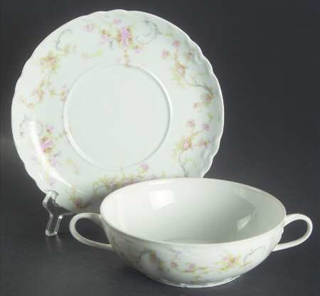 HUT23 Flat Cream Soup Bowl & Saucer Set
