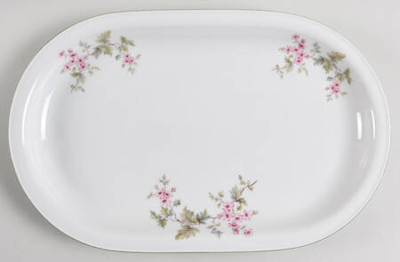 HUT2 (Green Trim) 14" Oval Serving Platter