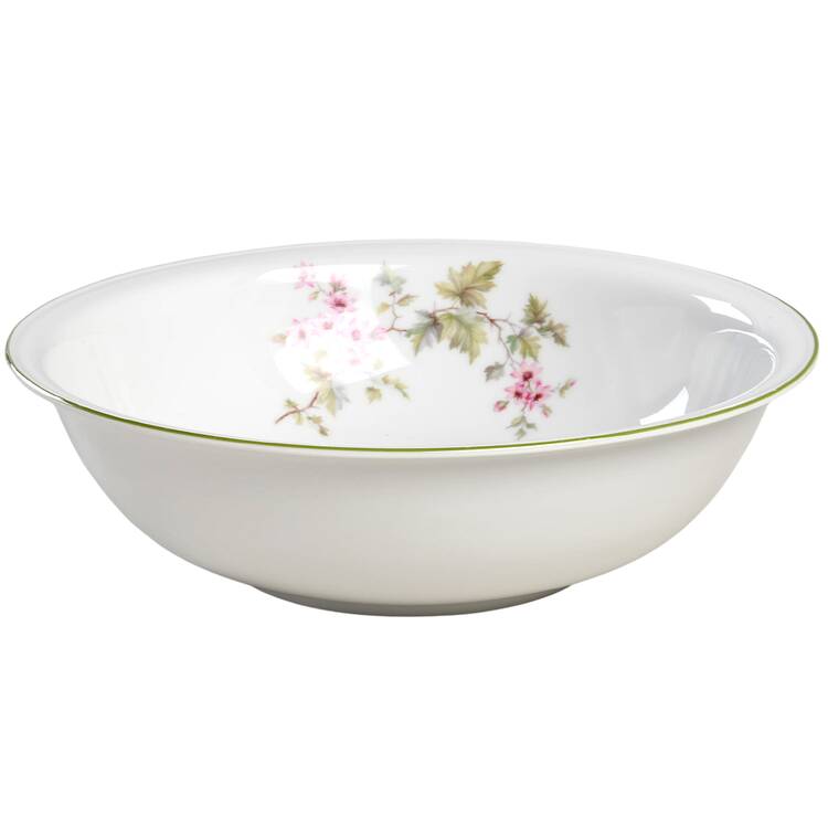 HUT2 (Green Trim) 10" Round Vegetable Bowl