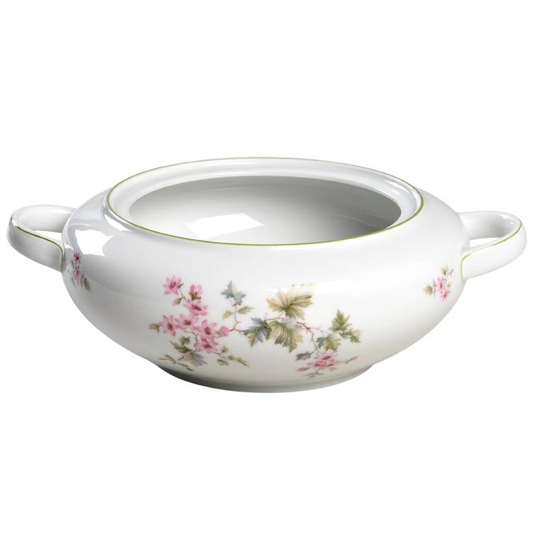 HUT2 (Green Trim) Round Vegetable No Lid
