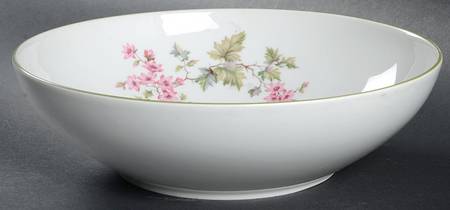 HUT2 (Green Trim) 8" Round Vegetable Bowl