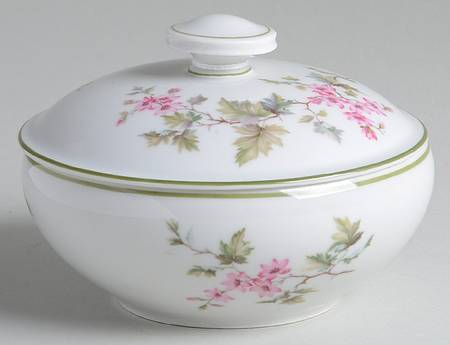 HUT2 (Green Trim) Sugar Bowl & Lid