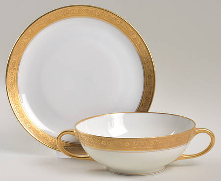 HUT99 Flat Cream Soup Bowl & Saucer Set