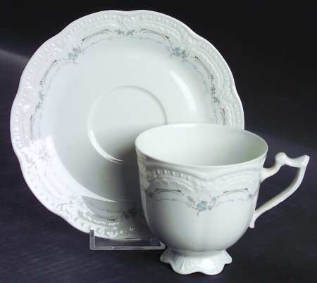 Iris Footed Cup & Saucer Set
