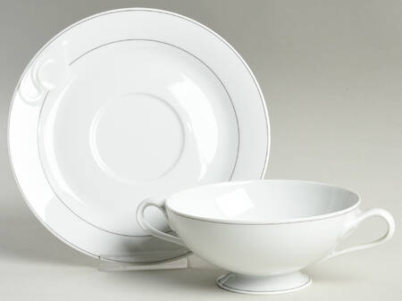 Jeunesse Footed Cream Soup Bowl & Saucer Set