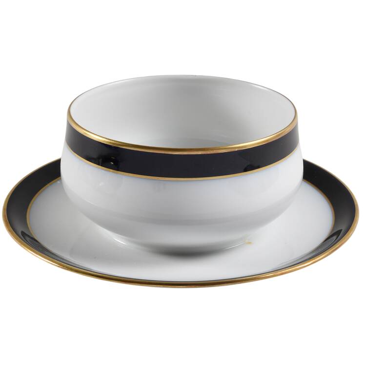 Kobalt (Coupe, Olivia Shape) Round Gravy Boat w/Attached Underplate No Lid
