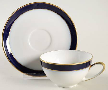 Kobalt (Coupe, Olivia Shape) Flat Cup & Saucer Set