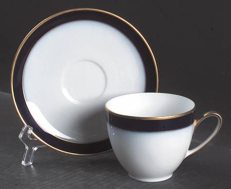 Kobalt (Coupe, Olivia Shape) Flat Cup & Saucer Set