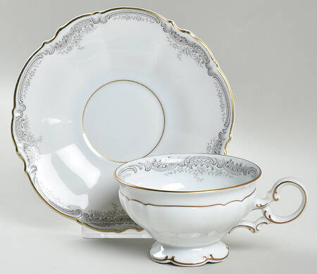 Lorelei Loreley (Gold, White) Footed Cup & Saucer Set