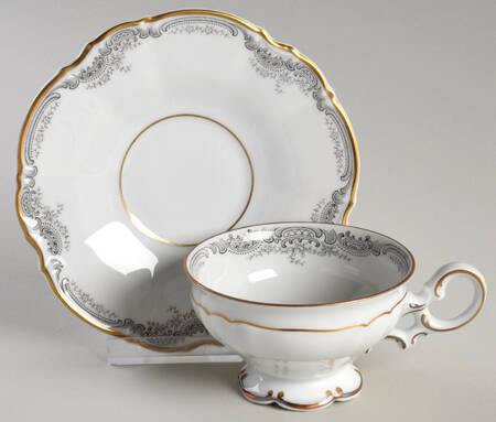 Lorelei Loreley (Gold, White) Footed Cup & Saucer Set