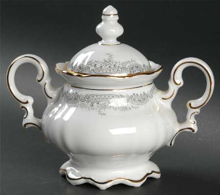 Lorelei Loreley (Gold, White) Sugar Bowl & Lid