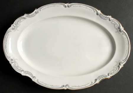 Lorelei Loreley (Gold, White) 15" Oval Serving Platter