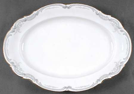 Lorelei Loreley (Gold, White) 12" Oval Serving Platter