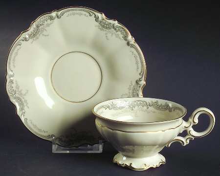 Lorelei Loreley (Gold, Cream) Footed Cup & Saucer Set