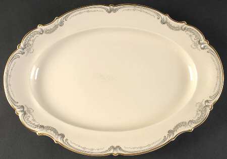 Lorelei Loreley (Gold, Cream) 15" Oval Serving Platter