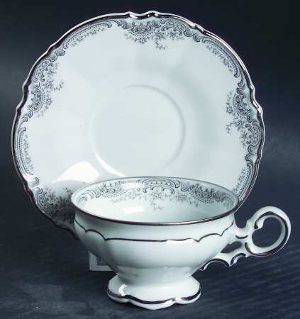 Lorelei Loreley (Platinum Trim) Footed Demitasse Cup & Saucer Set