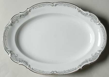 Lorelei Loreley (Platinum Trim) 12" Oval Serving Platter