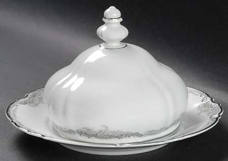 Lorelei Loreley (Platinum Trim) Round Covered Butter