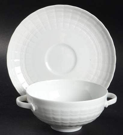 Lucina Flat Cream Soup Bowl & Saucer Set by Hutschenreuther