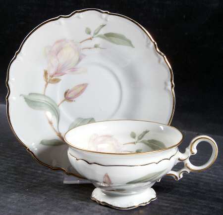 Magnolia (7948, Sylvia, White) Footed Cup & Saucer Set