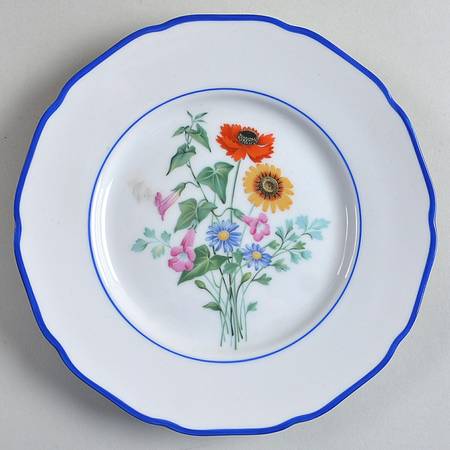 Meadowbrook (Newer, Blue Trim) Salad Plate by Hutschenreuther