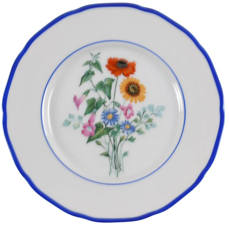 Meadowbrook (Newer, Blue Trim) Bread & Butter Plate by Hutschenreuther