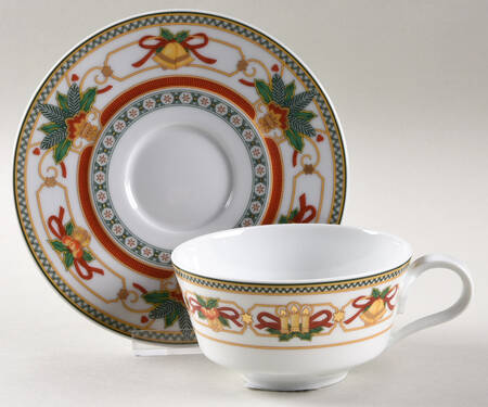 Merry Christmas Flat Cup & Saucer Set