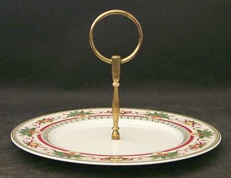 Merry Christmas Round Serving Plate with Handle (DP)