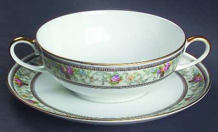 The Meriden Footed Cream Soup Bowl & Saucer Set