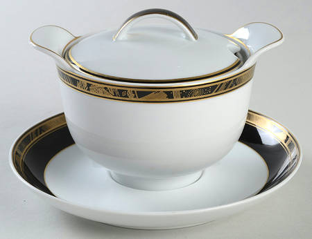 Milano (Galleria Line) Round Gravy Boat & Lid with Underlate