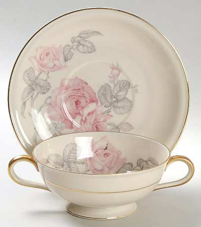 The Montrose Footed Cream Soup Bowl & Saucer Set