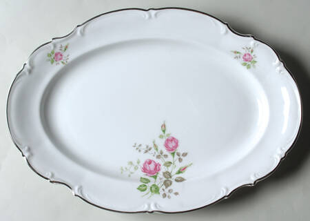 Moss Rose 15" Oval Serving Platter