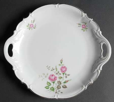 Moss Rose Handled Cake Plate