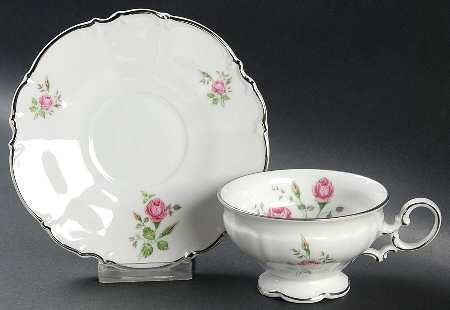 Moss Rose Footed Cup & Saucer Set