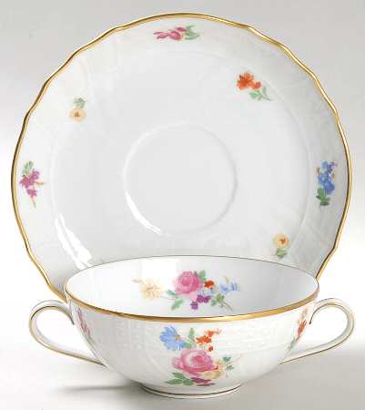 Moritzburg Flat Cream Soup Bowl & Saucer Set