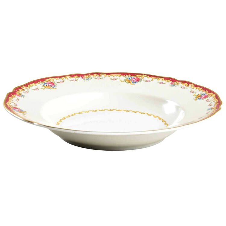 The Nanton White with Goldscroll Rim Soup Bowl