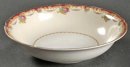 The Nanton White with Goldscroll 9" Round Vegetable Bowl