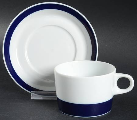 Novum Blue Flat Cup & Saucer Set