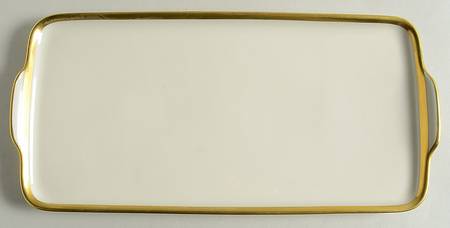 Olivia Gold Cream (Coupe) Large Sandwich Tray by Hutschenreuther