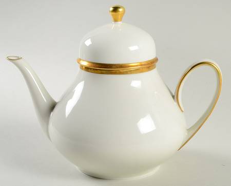 Olivia Gold Cream (Coupe) Teapot & Lid by Hutschenreuther