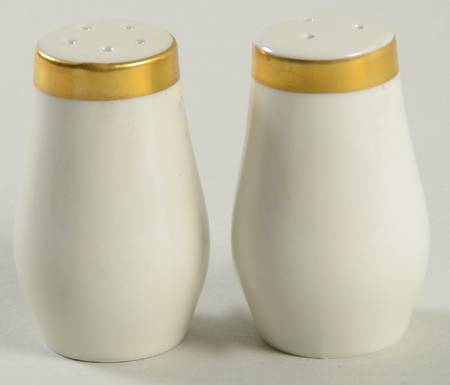 Olivia Gold Cream (Coupe) Salt & Pepper Set by Hutschenreuther