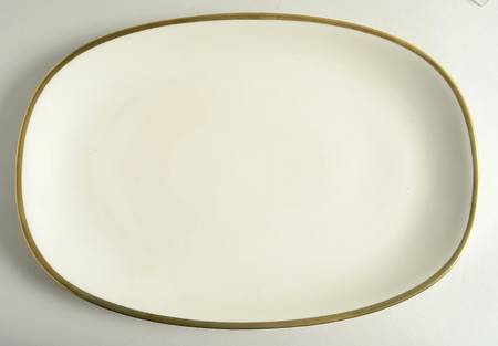 Olivia Gold Cream (Coupe) 15" Oval Serving Platter by Hutschenreuther
